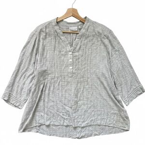 Habitat Popover Tunic Top Textured Size‎ Medium Hi Low Rayon Stretch Gray